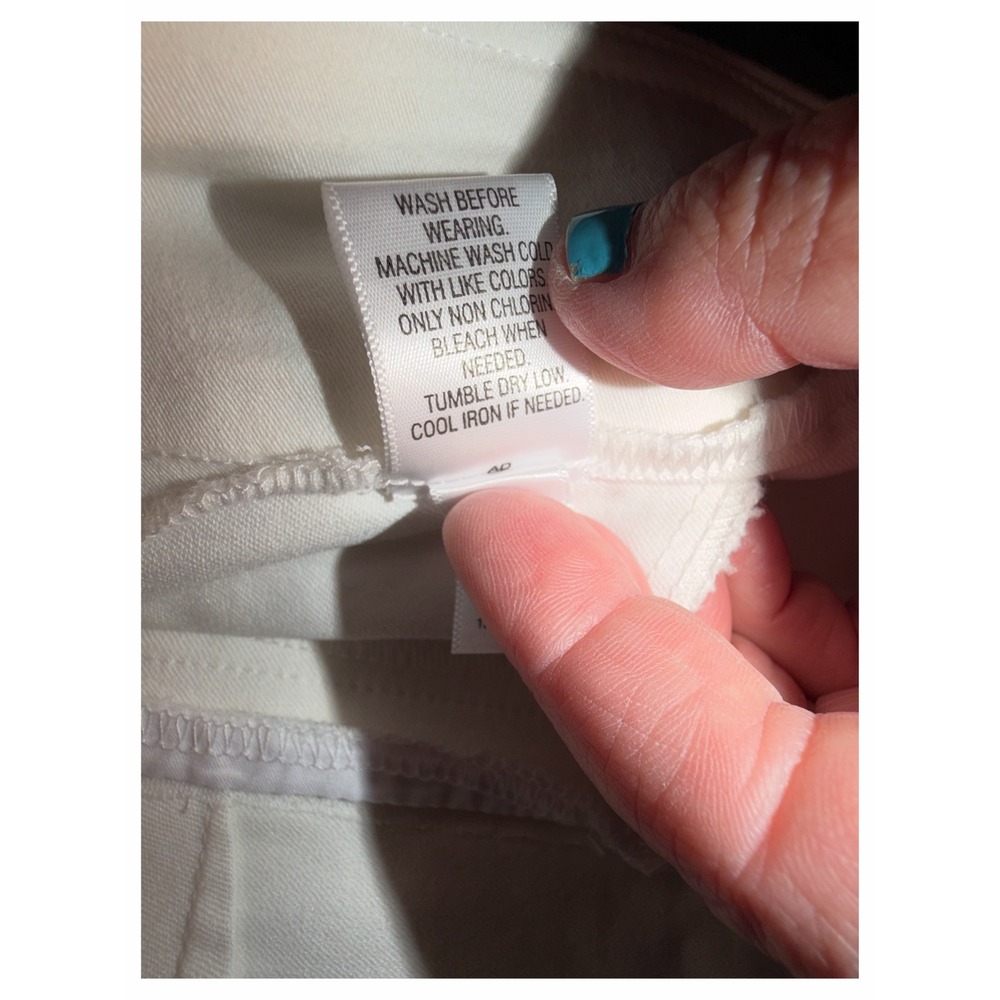 Croft & Barrow Effortless Stretch Pant White Straight Leg Pull On Trousers 12R - Picture 6 of 6